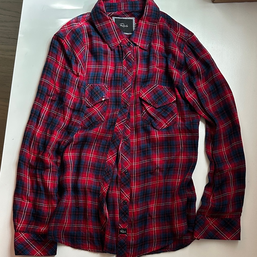 Rails Red and Blue Plaid Button Down Shirt
